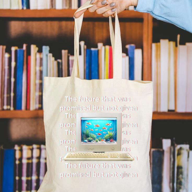 Frutiger Aero Aesthetic Tech The Future That Was Promised Canvas Tote Bag