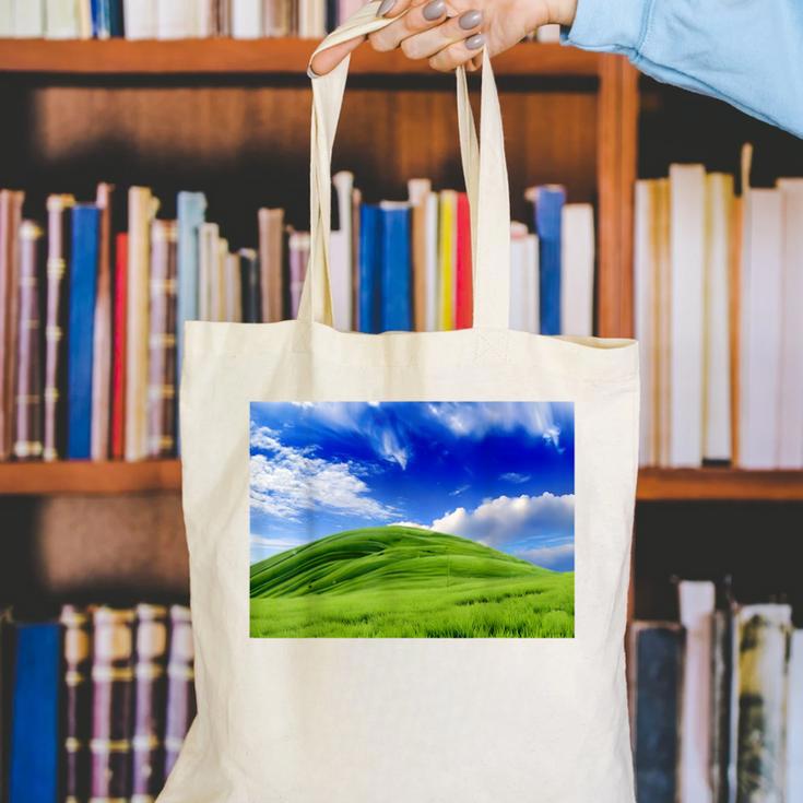 Frutiger Aero Meadow Aesthetic Y2k 2000s Ironic Nostalgic Canvas Tote Bag Frutiger Aero Meadow Aesthetic Y2k 2000s Ironic Nostalgic Canvas Tote Bag