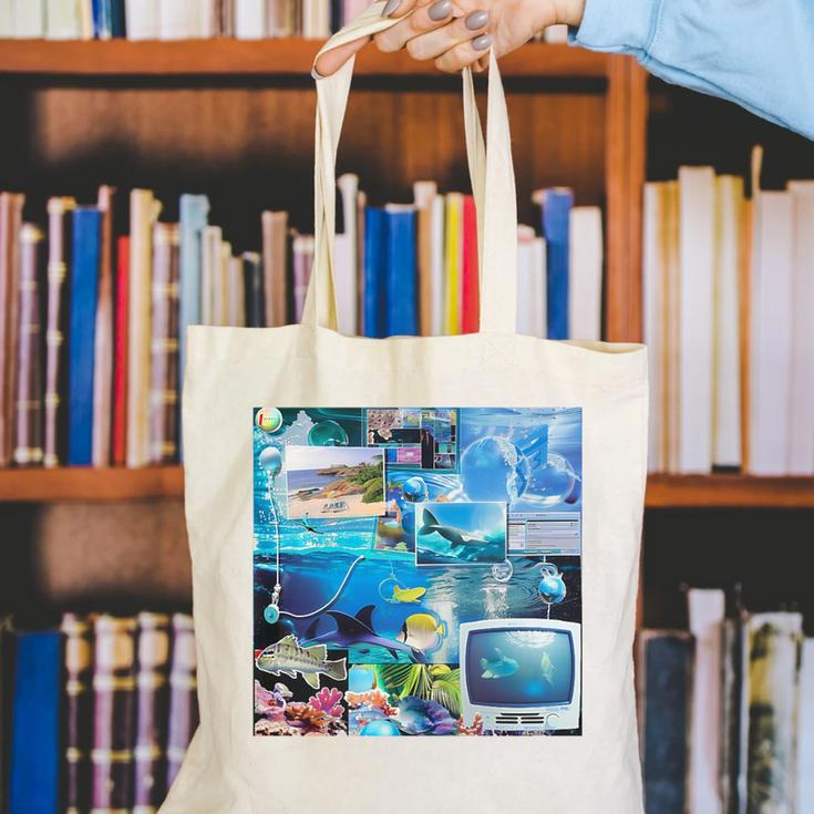 Frutiger Aero Retro Vibes Premium Tri-Blend Canvas Tote Bag