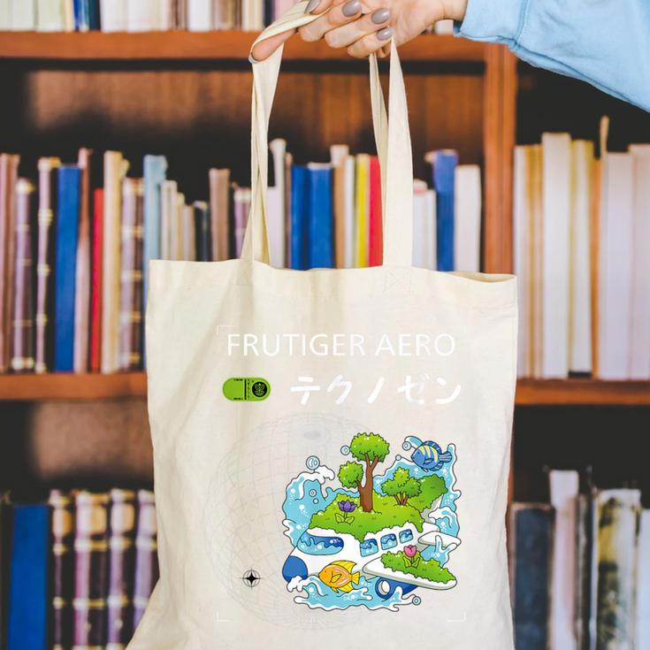 Frutiger Aero Y2K Fashion Trends Statement Piece Tech Orbite Canvas Tote Bag Frutiger Aero Y2K Fashion Trends Statement Piece Tech Orbite Canvas Tote Bag