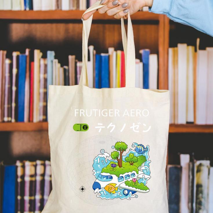 Frutiger Aero Y2K Fashion Trends Statement Piece Tech Orbite Premium Tri-Blend Canvas Tote Bag Frutiger Aero Y2K Fashion Trends Statement Piece Tech Orbite Premium Tri-Blend Canvas Tote Bag