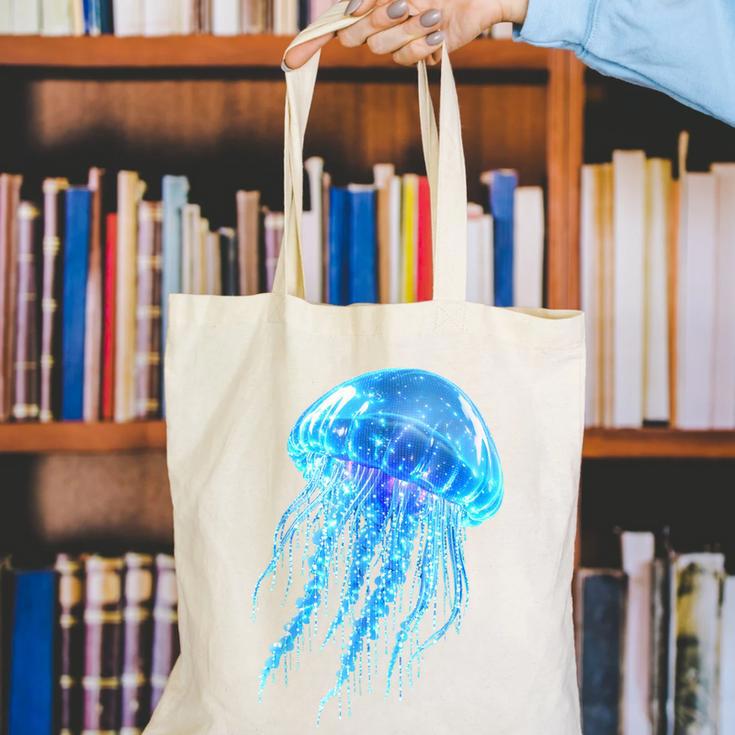 Frutiger Aero Y2K Jellyfish Canvas Tote Bag