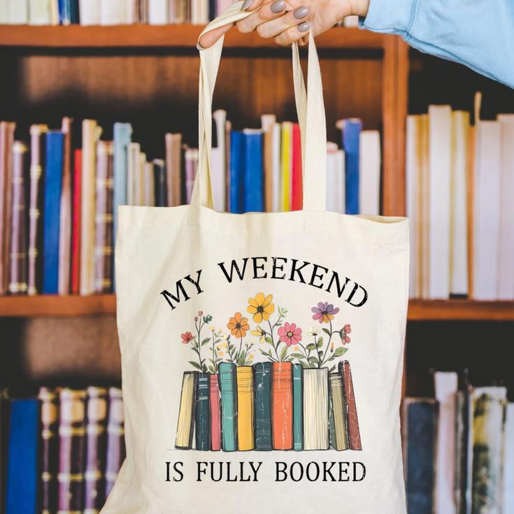 My Weekend Is Fully Booked Cozy Bookish Canvas Tote Bag My Weekend Is Fully Booked Cozy Bookish Canvas Tote Bag