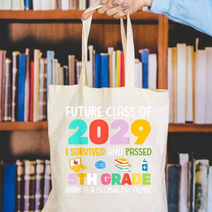 Future Class Of 2029 I Survived Passed 5th Grade Graduation Canvas Tote Bag
