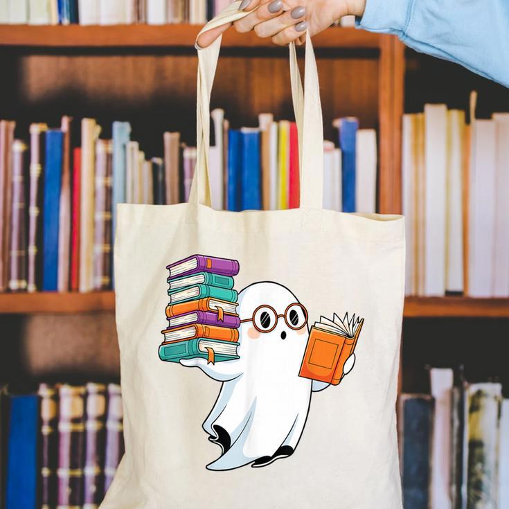 Ghost Reading Books Halloween Library Canvas Tote Bag Ghost Reading Books Halloween Library Canvas Tote Bag