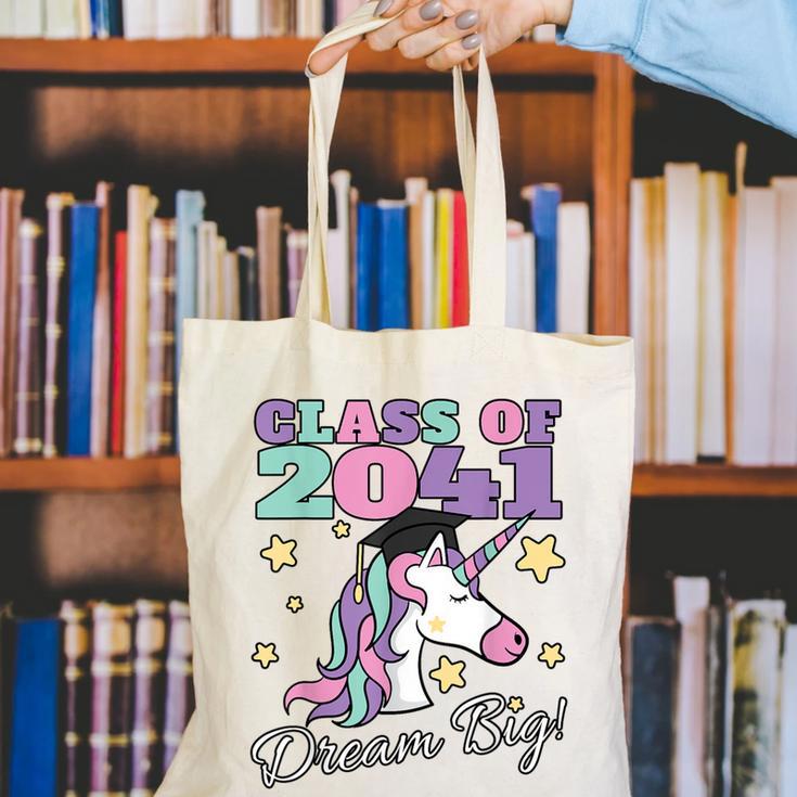 Girls Class Of 2041 Magical Unicorn Graduation Cap Canvas Tote Bag