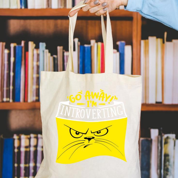 Go Away I'm Introverting Antisocial Shy Introvert Canvas Tote Bag Go Away I'm Introverting Antisocial Shy Introvert Canvas Tote Bag