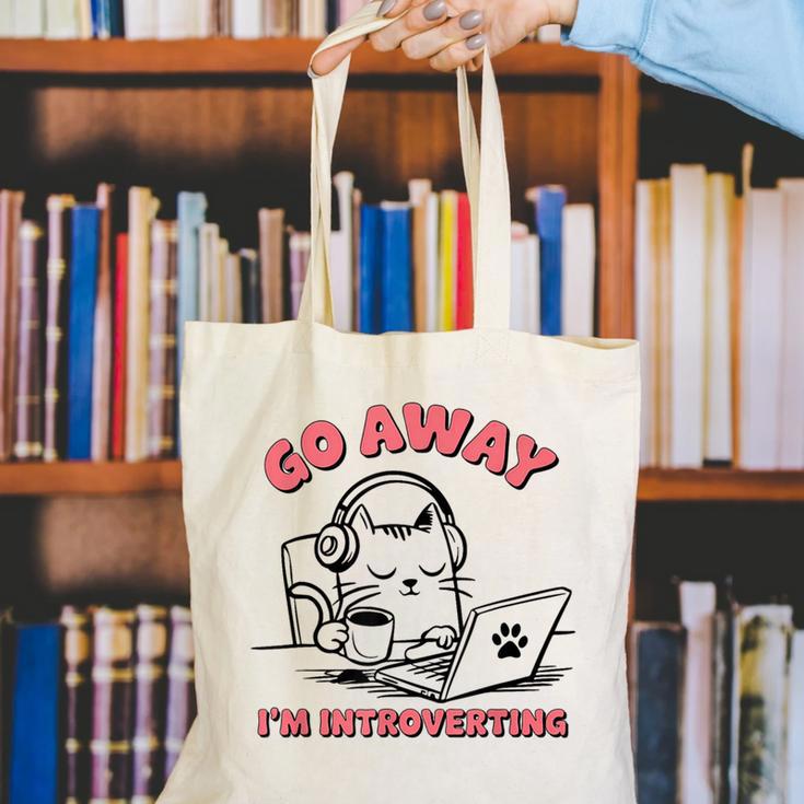 Go Away I´m Introverting Stay Home Socially Awkward Canvas Tote Bag Go Away I´m Introverting Stay Home Socially Awkward Canvas Tote Bag