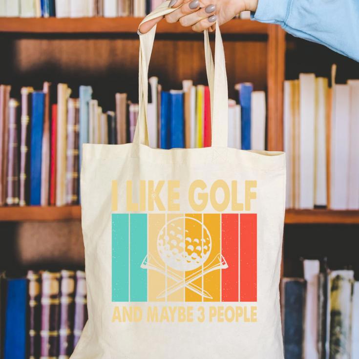 I Like Golf And Maybe 3 People Introvert Canvas Tote Bag I Like Golf And Maybe 3 People Introvert Canvas Tote Bag