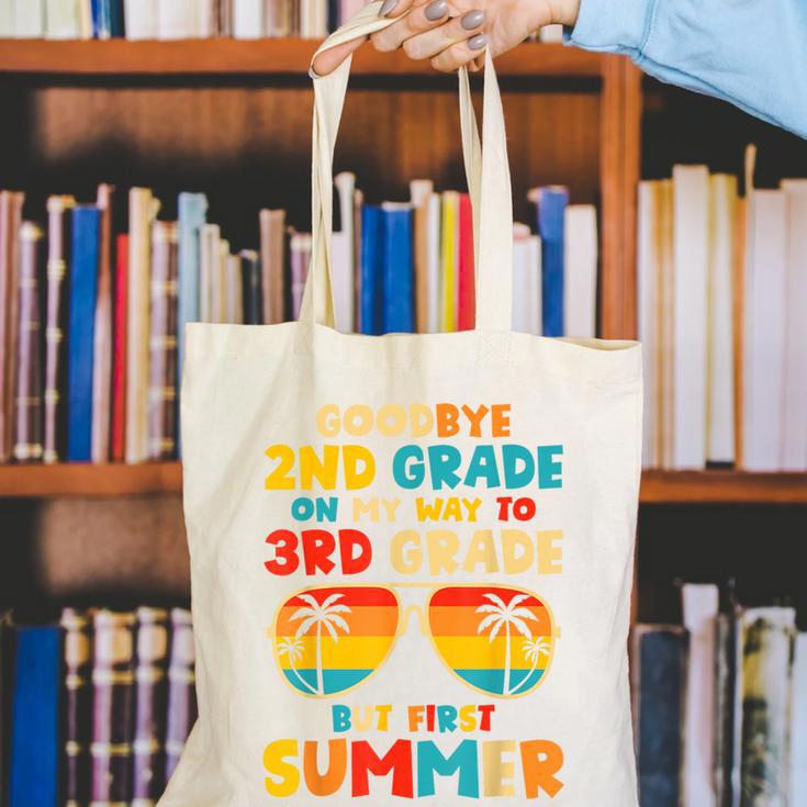 Goodbye 2nd Grade Graduation To 3rd Grade Hello Summer Kids Canvas Tote Bag