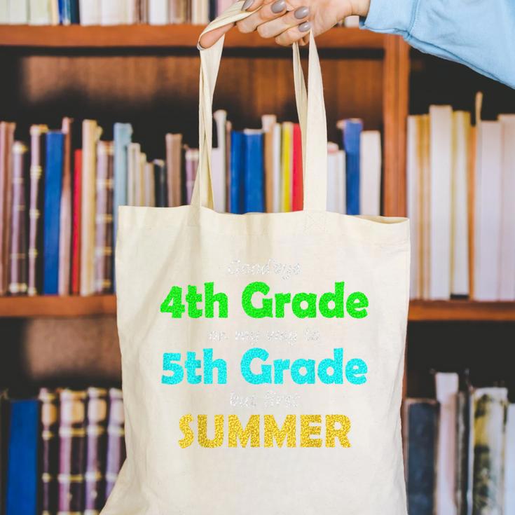 Goodbye 4th Grade On My Way To 5th Grade 2022 Graduation Canvas Tote Bag