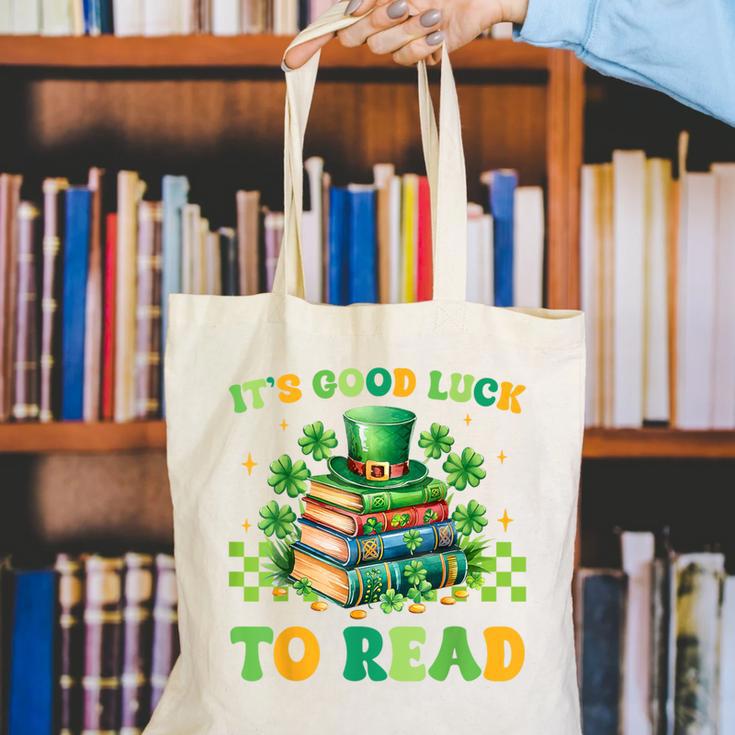 Goods Luck Read Librarian Book Patrick Days Shamrock Clover Canvas Tote Bag Goods Luck Read Librarian Book Patrick Days Shamrock Clover Canvas Tote Bag