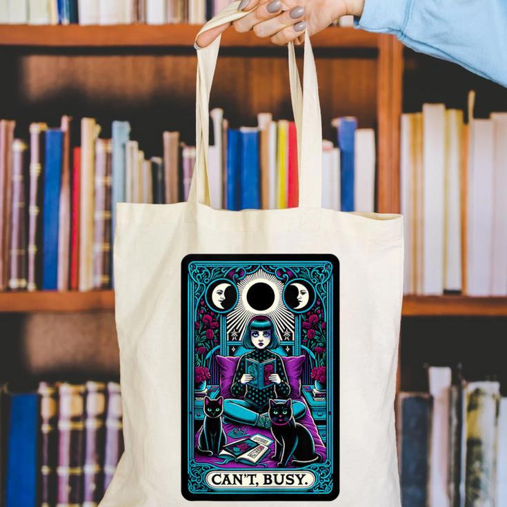 Gothic Girl Tarot Card Introverted Reader And Reading Canvas Tote Bag Gothic Girl Tarot Card Introverted Reader And Reading Canvas Tote Bag