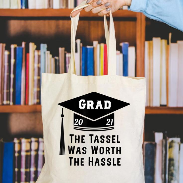 Grad 2021 Graduation Tassel Was Worth The Hassle Canvas Tote Bag