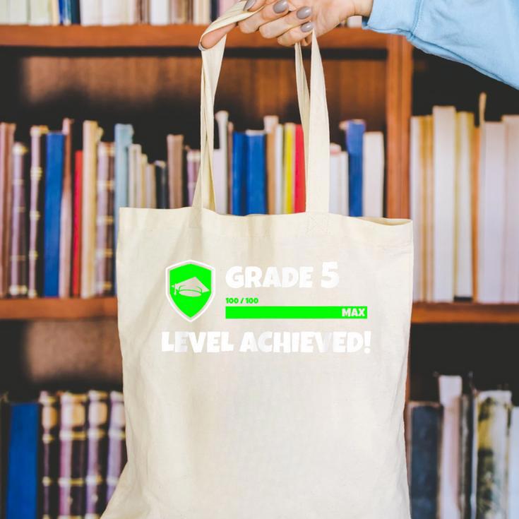 Grade 5 Level Achieved Video Gamer 5th Grade Graduation Canvas Tote Bag