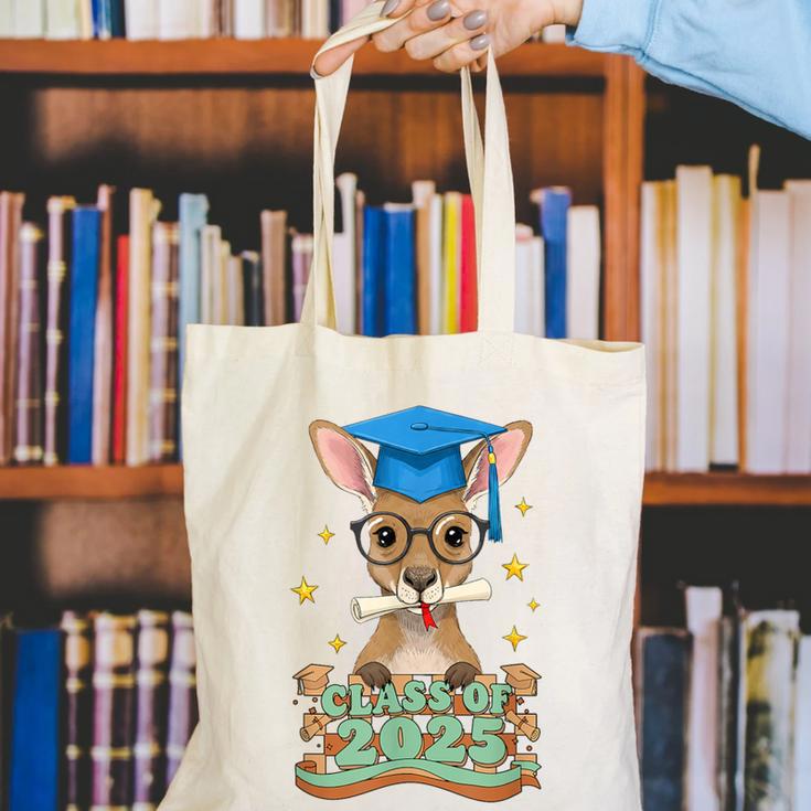 Graduate Kangaroo Class Of 2025 Kids Graduation Canvas Tote Bag