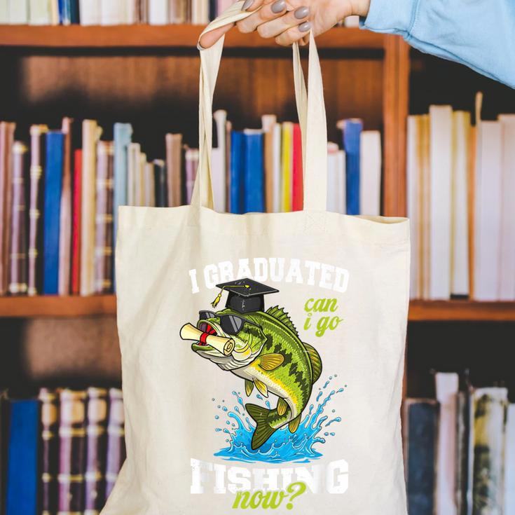 I Graduated Can I Go Fishing Now 2025 Graduation Fisher Canvas Tote Bag