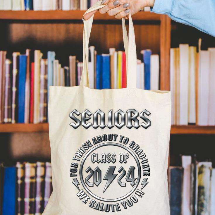 Graduation 2024 Rock & Roll Style Senior Canvas Tote Bag