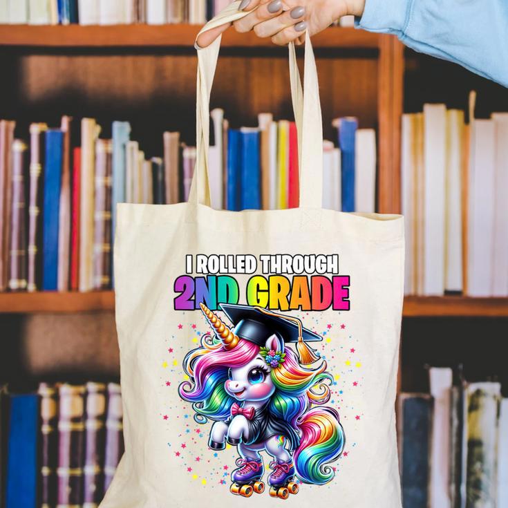 Graduation 2nd Grade Unicorn Roller Skate Girls Grad Canvas Tote Bag