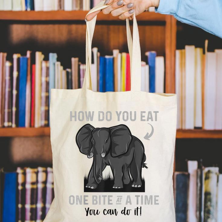 Graduation Apparel How To Eat Elephant One Bite At A Time Canvas Tote Bag
