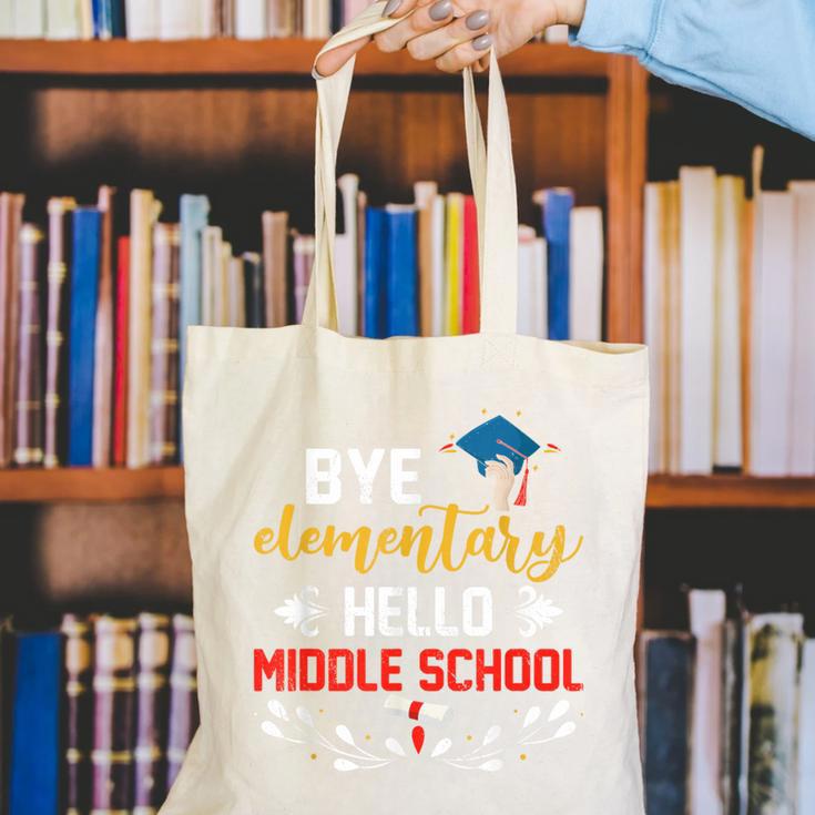 Graduation Bye Elementary Hello Middle School Graduate Canvas Tote Bag