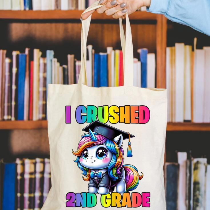 Graduation I Crushed 2nd Grade Unicorn Girls Grad Magical Canvas Tote Bag