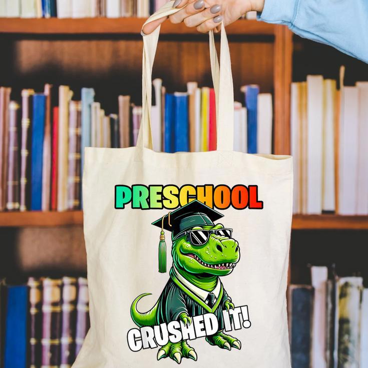 Graduation Preschool DinosaurRex Crushed It Boys Grad Canvas Tote Bag