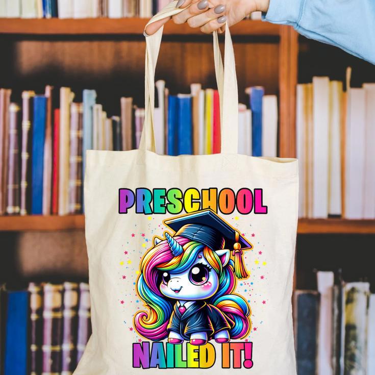 Graduation Preschool Unicorn Nailed It Pre-K Girls Grad Canvas Tote Bag