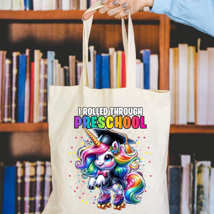 Graduation Preschool Unicorn Roller Skate Girls Pre-K Grad Canvas Tote Bag