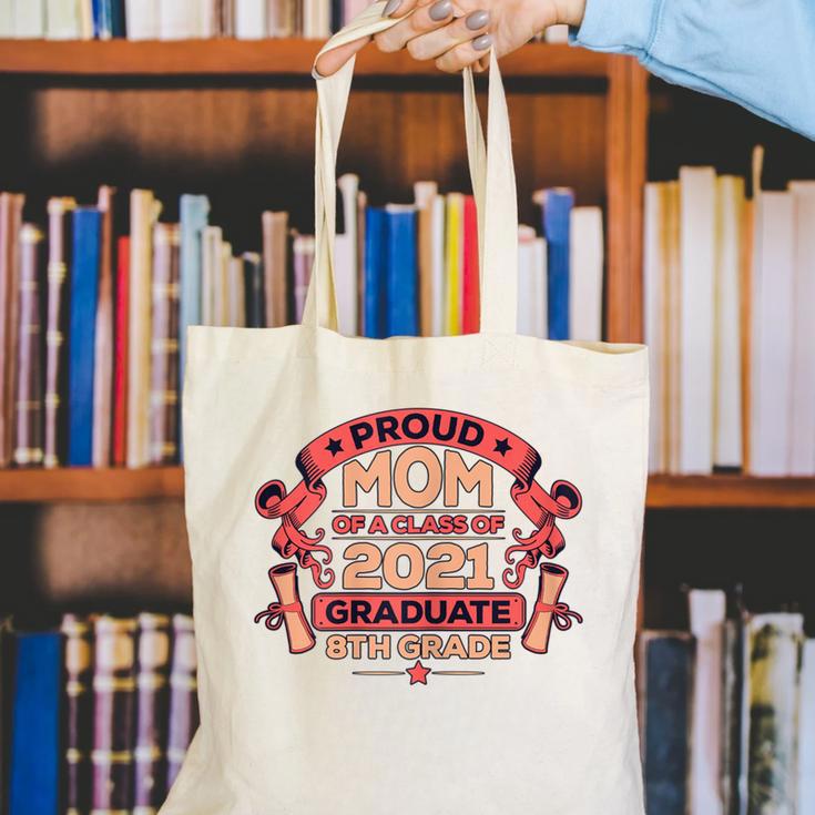 Graduation Proud Mom Of 8th Grade Graduate Canvas Tote Bag
