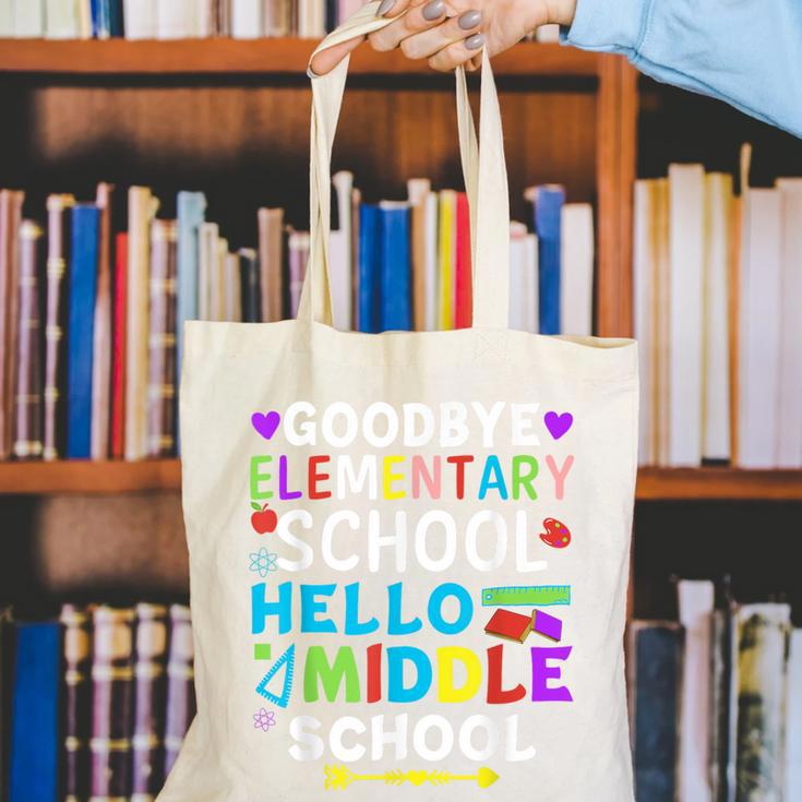 Graduation Shirt For 5th Grader Goodbye Hello Middle School Canvas Tote Bag