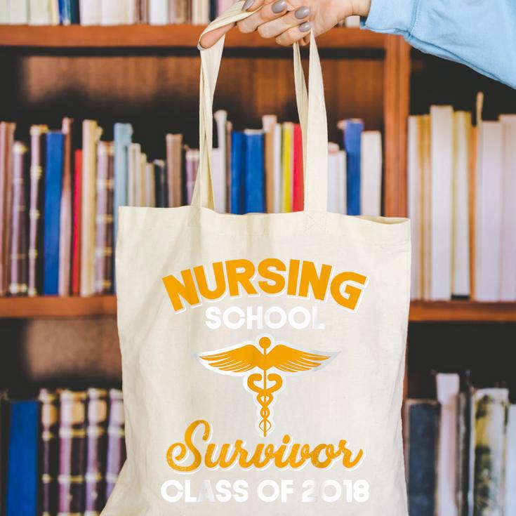 Graduation Shirt Nursing School Survivor Class Of 2018 Tee Canvas Tote Bag