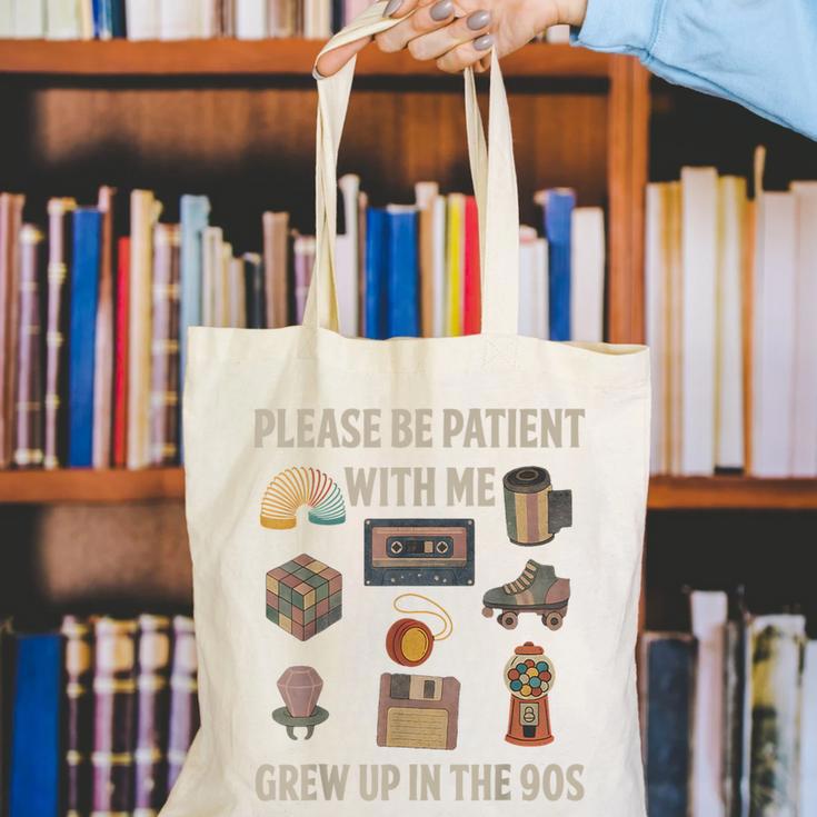 Grew Up In The 90s Retro Nostalgia Canvas Tote Bag