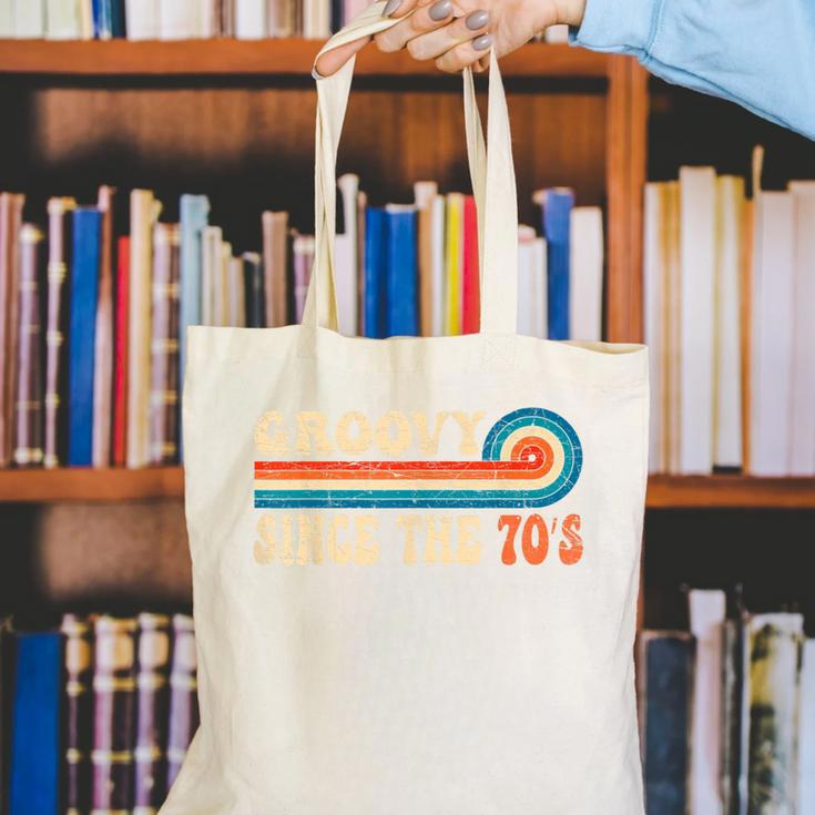 Groovy Since The 70s Aesthetic Nostalgia 1970's Retro Canvas Tote Bag