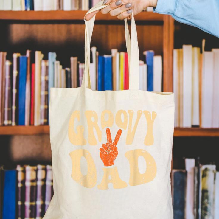 Groovy Dad 70s Aesthetic Nostalgia 1970's Retro Dad Canvas Tote Bag Groovy Dad 70s Aesthetic Nostalgia 1970's Retro Dad Canvas Tote Bag