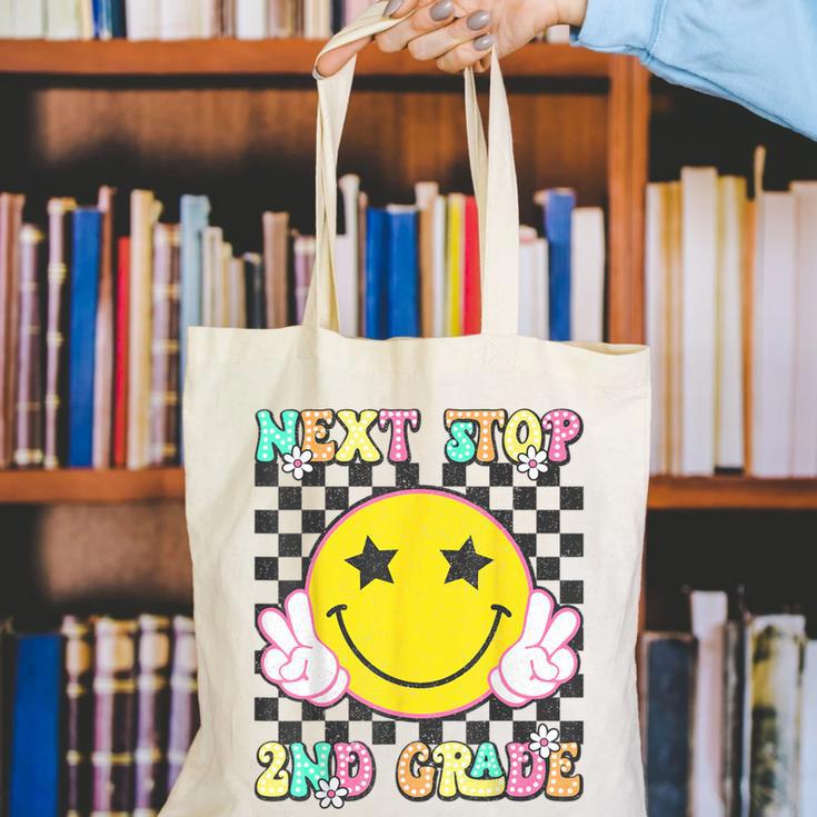Groovy Next Stop 2nd Grade 1st Grade Graduation 2025 Canvas Tote Bag