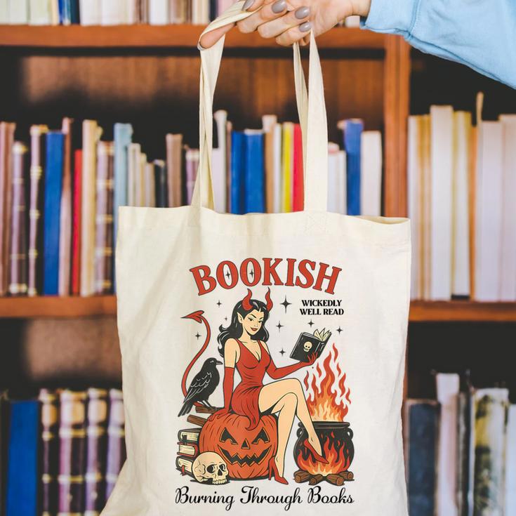 Halloween Bookish Witchy Book Club Hot Girls Read Canvas Tote Bag Halloween Bookish Witchy Book Club Hot Girls Read Canvas Tote Bag