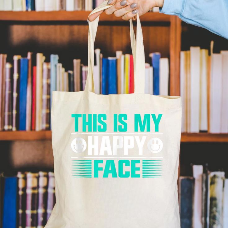 This Is My Happy Face Introvert Canvas Tote Bag This Is My Happy Face Introvert Canvas Tote Bag