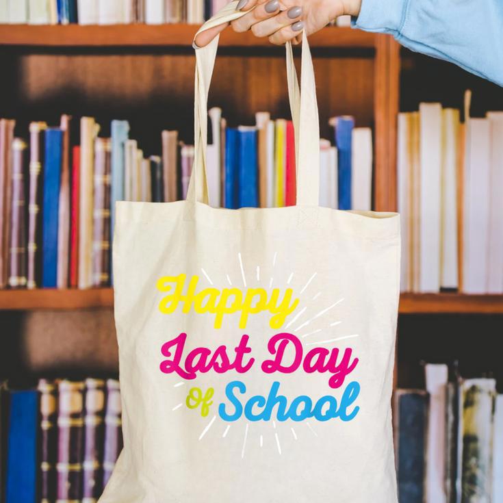 Happy Last Day Of School Graduation Teacher Students Canvas Tote Bag