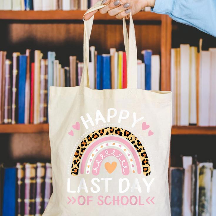 HAPPY LAST OF DAY SCHOOL Rainbow Teacher Student Graduation Men Women Girls Kids Canvas Tote Bag