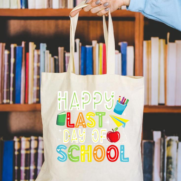 Happy Last Day Of School Teacher Kids Boys Girls Graduation Canvas Tote Bag
