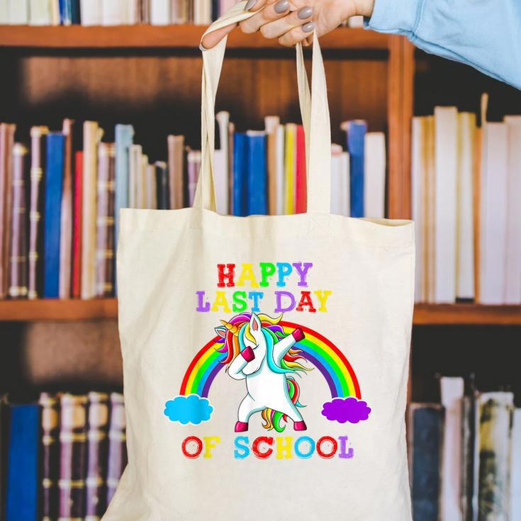 Happy Last Day Of School Teacher Student Graduation Unicorn Canvas Tote Bag
