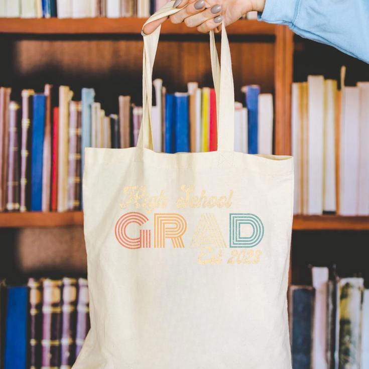High School Grad 2023 Class Of 2023 Retro Graduation Done Canvas Tote Bag