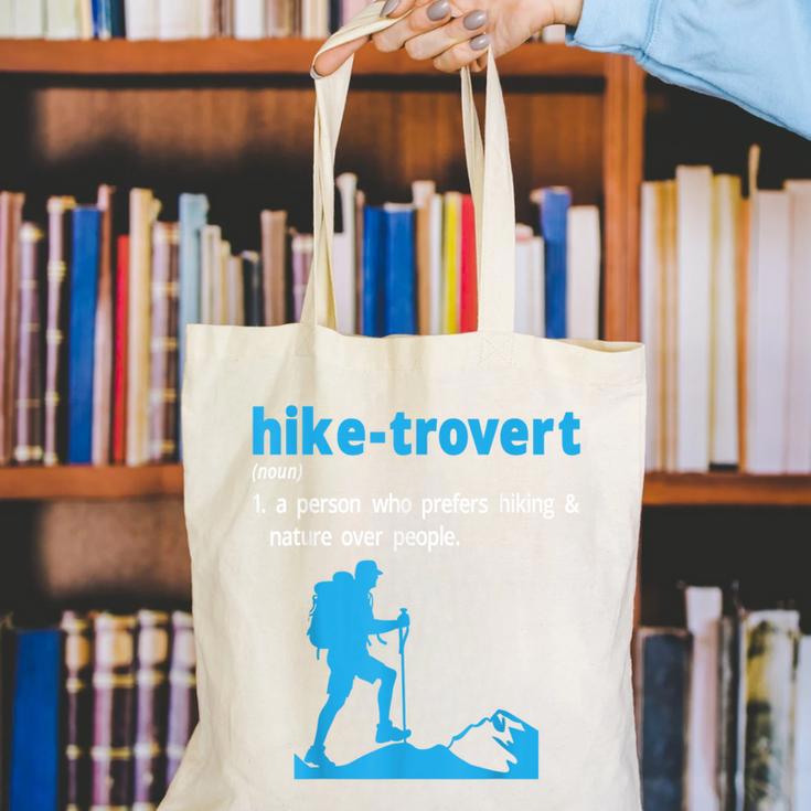 Hike-Trovert Hiking Humor Definition Introvert Canvas Tote Bag Hike-Trovert Hiking Humor Definition Introvert Canvas Tote Bag