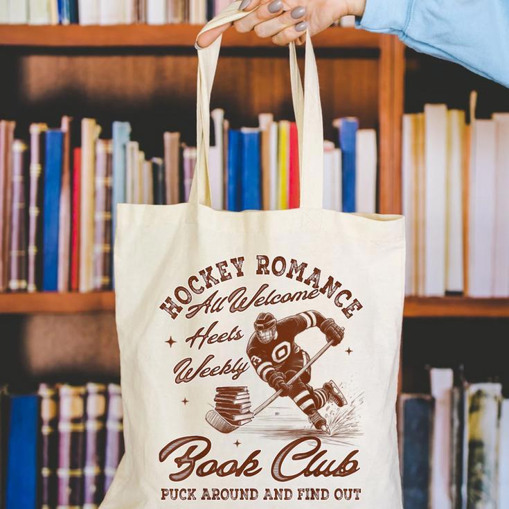Hockey Romance Smut Reader Book Club Book Lover Bookish Canvas Tote Bag
