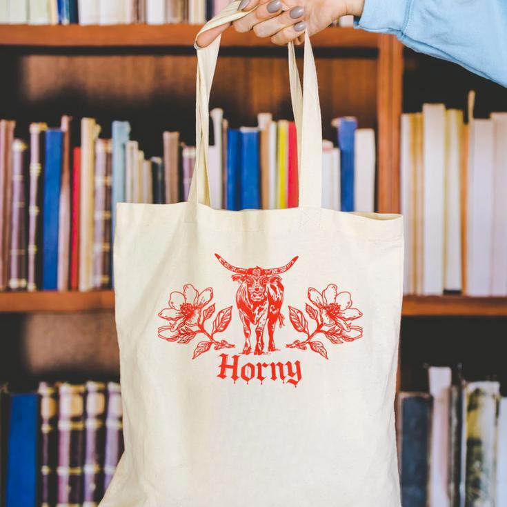 Horny Bull Romance Reader Shirt Spicy Books Bull Pun Canvas Tote Bag Horny Bull Romance Reader Shirt Spicy Books Bull Pun Canvas Tote Bag