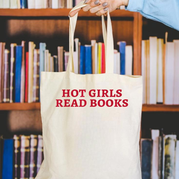 Hot Girls Read Books Book Lovers Canvas Tote Bag