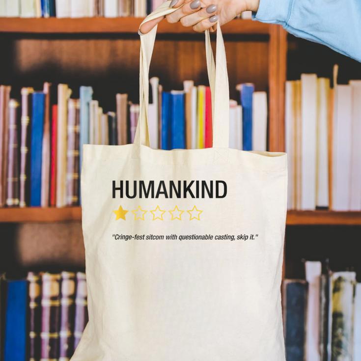 Humankind One Star Introvert People Rating Canvas Tote Bag Humankind One Star Introvert People Rating Canvas Tote Bag