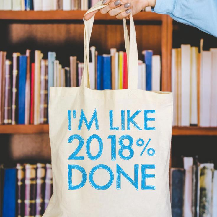 I'm Like 2018 Done High School Grad Graduation Shirt Canvas Tote Bag