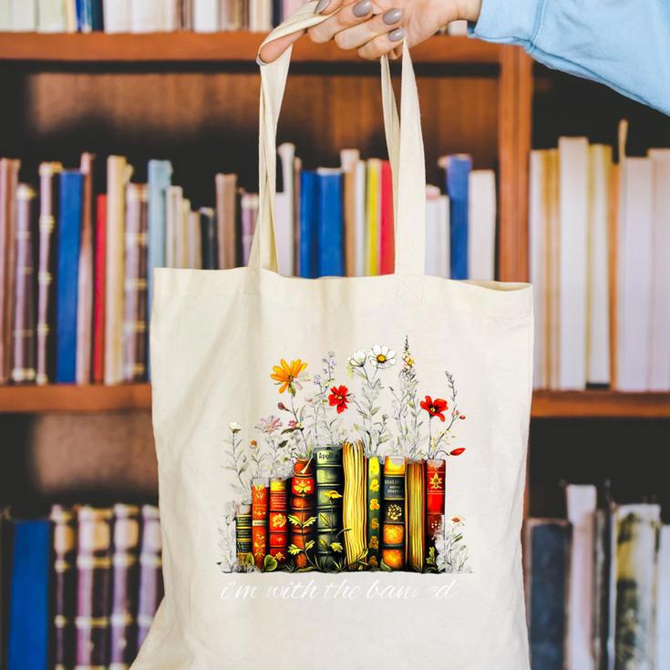 I'm With The Banned Banned Books Colorful Literary Fr Canvas Tote Bag I'm With The Banned Banned Books Colorful Literary Fr Canvas Tote Bag